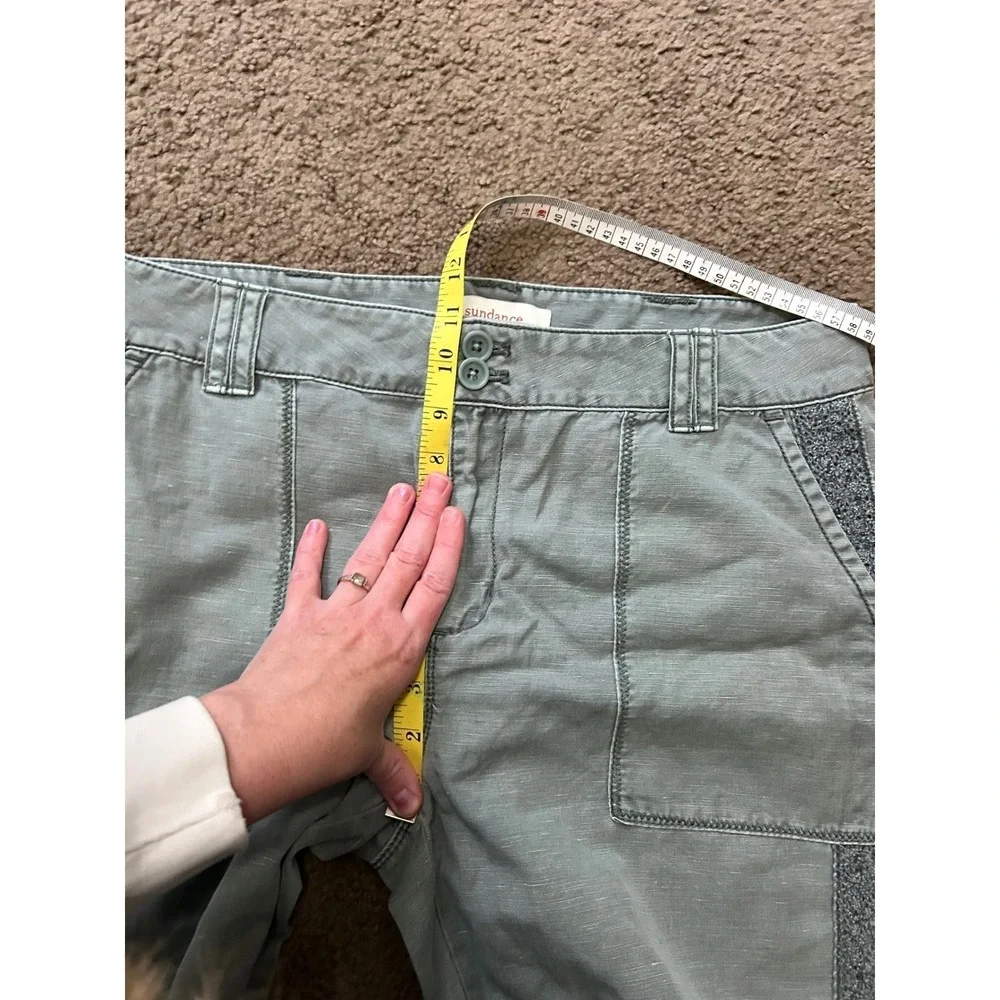 Sundance Womens Sage Green Linen Blend Pants Sz 12 - Picture 8 of 11